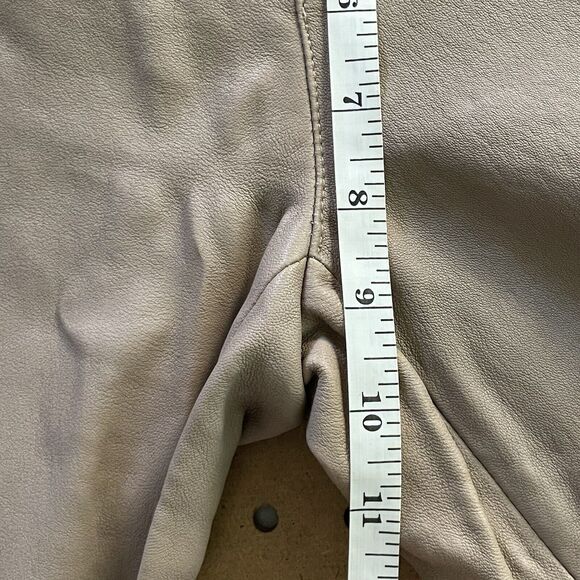 Helmut Lang Pants Womens Size 8 (30x26) Tan Brown Pure Lamb Leather Crashed Slim - Picture 9 of 11